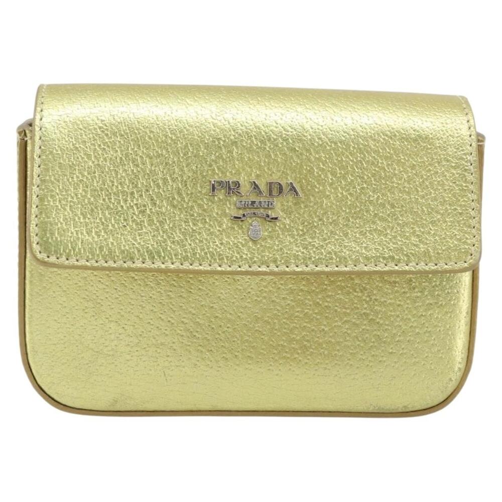 Prada Leather Pouch Gold